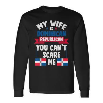 メンズ ドミニカ共和党の妻ドミニカ共和国 長袖Tシャツ - Kawaiitshirt
