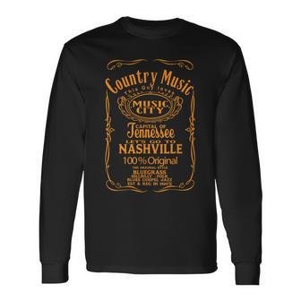 ナッシュビル テネシー Usa カントリー & ウエスタン ミュージック バンドウェア 長袖Tシャツ - Kawaiitshirt