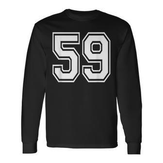 ナンバー59 59歳の誕生日ギフト選手チーム番号入りジャージ 長袖Tシャツ - Kawaiitshirt