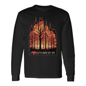ニューヨーク市の秋が大好き 長袖Tシャツ - Kawaiitshirt