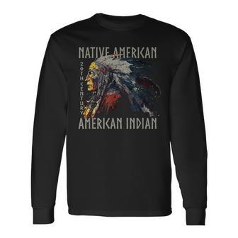 ネイティブアメリカン 20世紀 アメリカインディアン 長袖Tシャツ - Kawaiitshirt