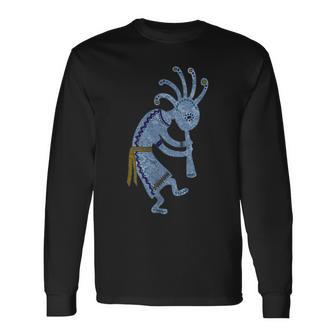 ネイティブアメリカン プエブロ カチナ スピリット ココペリ 3 長袖Tシャツ - Kawaiitshirt