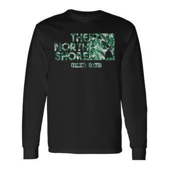 ノースショア ハワイ モンステラリーフ 長袖Tシャツ - Kawaiitshirt