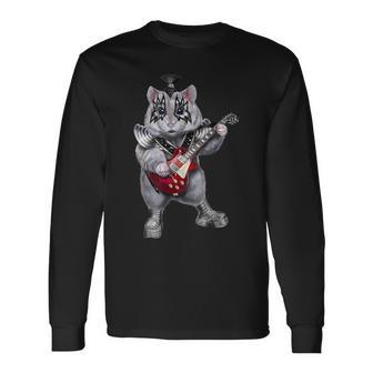 ハムスター ロックスター 動物 ギター 長袖Tシャツ - Kawaiitshirt