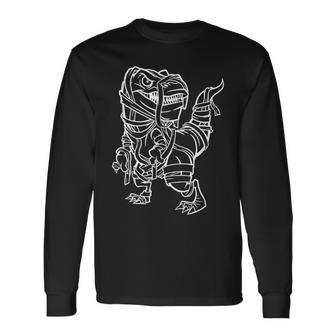 ハロウィン 面白い ミイラ恐竜 長袖Tシャツ - Kawaiitshirt