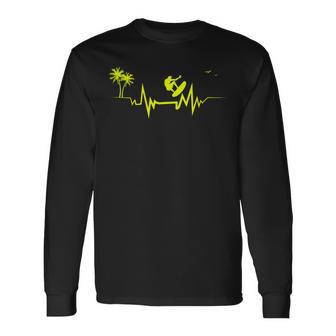 ハワイサーファーのためのサーフハートビートクールウェーブ 長袖tシャツ 長袖Tシャツ - Kawaiitshirt