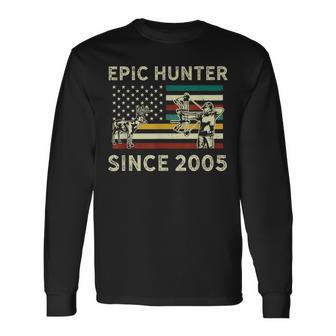ハンティングバック鹿またはヘラジカ 2005 ヴィンテージハンター 長袖Tシャツ - Kawaiitshirt