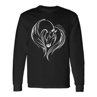 ハート形の馬 長袖Tシャツ - Kawaiitshirt