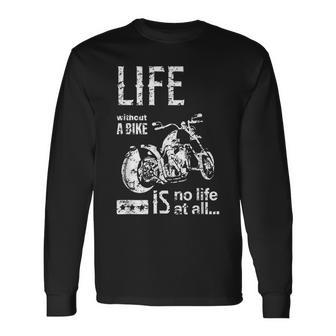 バイク オートバイ アメリカン クルーザー モーターサイクル おしゃれ ダメージ デザイン 長袖Tシャツ - Kawaiitshirt