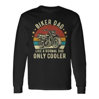 メンズ バイク愛好家かっこいいバイクライダー男性バイカーお父さん 長袖Tシャツ - Kawaiitshirt