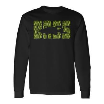 バスフィッシングティー オオクチ バスアングラーフィッシュティー 長袖Tシャツ - Kawaiitshirt
