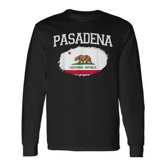 パサデナ カリフォルニア州旗 ビンテージ Usa スポーツ メンズ レディース 長袖Tシャツ - Kawaiitshirt