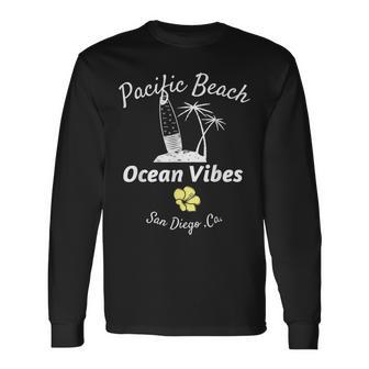 パシフィックビーチ サンディエゴ オーシャンバイブ 長袖Tシャツ - Kawaiitshirt