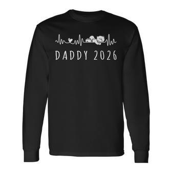 パパ 2026 ハートビート ベビー アナウンス もうすぐパパになる 長袖Tシャツ - Kawaiitshirt