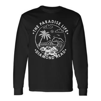 パラダイス・ライフ ダイヤモンドヘッド ハワイ 長袖Tシャツ - Kawaiitshirt