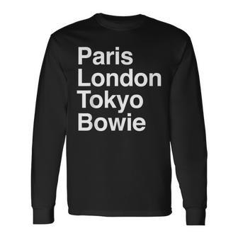 パリ東京ロンドンボウイ ギフトデザイン Bowieouvenir 長袖Tシャツ - Kawaiitshirt