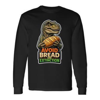 パンと絶滅を避ける恐竜ケトユーモア。 長袖tシャツ 長袖Tシャツ - Kawaiitshirt
