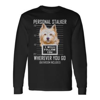 パーソナルストーカー犬ノーリッチテリア私はあなたに従います Norwich Terrier Dog 長袖Tシャツ - Kawaiitshirt