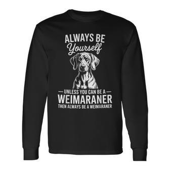 ビィ・ア・ワイマラナーおもしろいワイマラナー 長袖Tシャツ - Kawaiitshirt