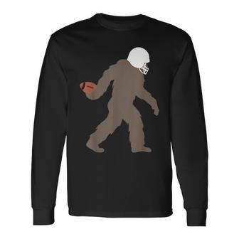 ビッグフット アメフト おもしろい サスカッチ アメリカンフットボール 長袖Tシャツ - Kawaiitshirt
