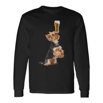 ビールヨークシャーテリア 長袖Tシャツ - Kawaiitshirt