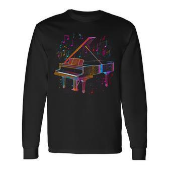 ピアノピアニストデザイン 長袖tシャツ 長袖Tシャツ - Kawaiitshirt