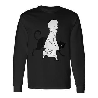 ピエロと猫、オーブリー・ビアズリー作のセント・ポールズ1893年 長袖Tシャツ - Kawaiitshirt