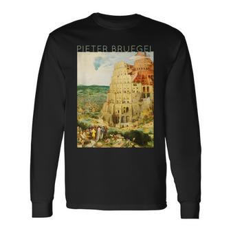 ピーテル・ブリューゲル 長老 バベルの大塔 長袖Tシャツ - Kawaiitshirt