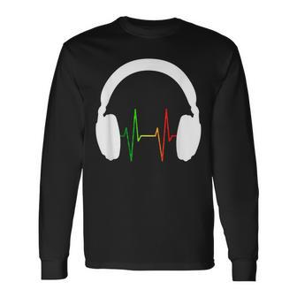 ファニー ラスタ ギフト メンズ レディース クール ラスタカラー ヘッドホン 長袖Tシャツ - Kawaiitshirt