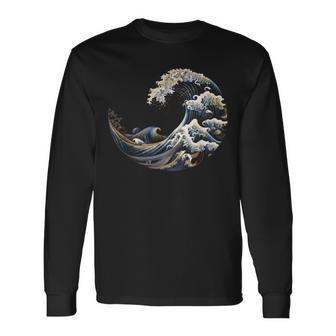 フィボナッチ数列カナガワウェーブ 長袖Tシャツ - Kawaiitshirt