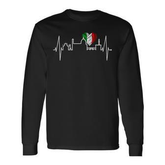 フィレンツェのスカイライン イタリア ハートビート フィレンツェ大好きi Love Firenze 長袖Tシャツ - Kawaiitshirt
