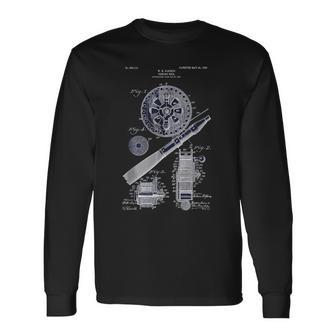 フライフィッシングシャツ ヴィンテージ 特許 描画 父の日 長袖Tシャツ - Kawaiitshirt