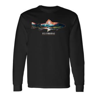 フライフィッシングトラウト 長袖Tシャツ - Kawaiitshirt