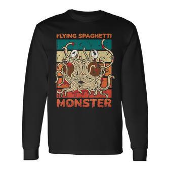 フライングスパゲッティモンスター モンスター 長袖Tシャツ - Kawaiitshirt