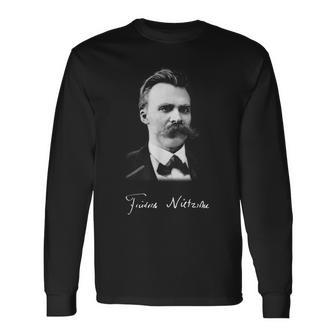 フリードリヒ・ニーチェ 哲学 ドイツ 哲学者 知恵 Nietzsche German Philosopher 長袖Tシャツ - Kawaiitshirt