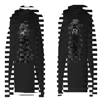 ブラックラブラドゥードル犬のアートデザイン。 長袖tシャツ 長袖Tシャツ - Kawaiitshirt