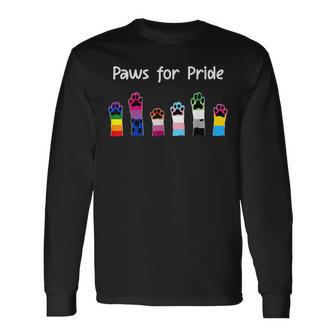 プライド猫好きのための足 Lgbt意識プライド月間 長袖Tシャツ - Kawaiitshirt