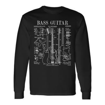 ベースプレーヤー ベーシスト 楽器 ミュージシャン ヴィンテージ 特許 長袖Tシャツ - Kawaiitshirt