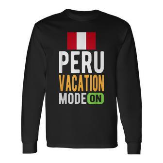 ペルーお土産 旅行 ペルーバケーションモードオン 長袖Tシャツ - Kawaiitshirt