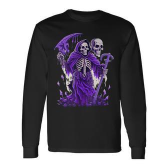 ホラー 死神とオカルト ゴシック 長袖Tシャツ - Kawaiitshirt