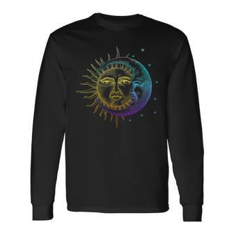 ボヘミアンの秘教の精神的な太陽と月 長袖Tシャツ - Kawaiitshirt