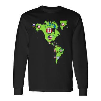ポーランドボール北米と南米大陸 長袖Tシャツ - Kawaiitshirt