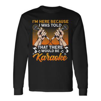 マイク カラオケ 歌い手 歌う 音楽 おもしろ カラオケ 長袖Tシャツ - Kawaiitshirt