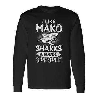 マコ サメの歯 おもしろい 海 長袖Tシャツ - Kawaiitshirt