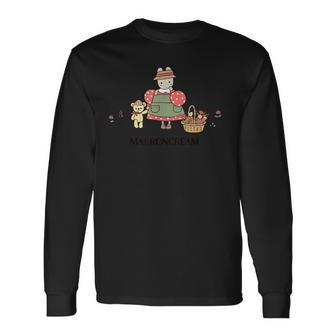 マロンクリーム くまさんと一緒 長袖Tシャツ - Kawaiitshirt