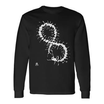 ムカデ ムカデ昆虫 キム・ディアス・ホルム アート インク Centipede Millipede Kim Holm 長袖Tシャツ - Kawaiitshirt