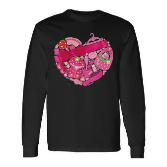 メルちゃん モチーフグラフィック 〜ハート〜 長袖Tシャツ - Kawaiitshirt