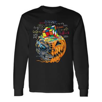 メルティングキューブ 面白い ルービック ルビックス ルービックス プレイヤー キューブ ハロウィン 長袖Tシャツ - Kawaiitshirt