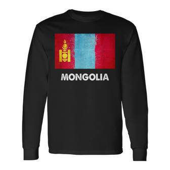 モンゴル国旗tシャツ 長袖Tシャツ - Kawaiitshirt