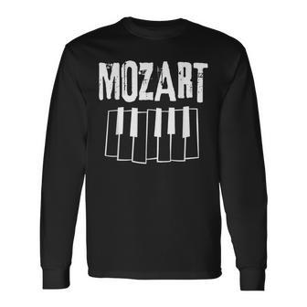 モーツァルト ロックンロール ピアノ クラシカル 作曲 リズム 長袖Tシャツ - Kawaiitshirt